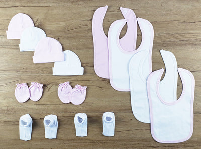 An image displaying 12 Piece Set Of Bibs, Caps, Booties by Bambini