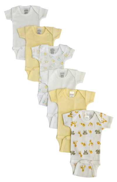 An image displaying Baby Boy, Baby Girl, Unisex Short Sleeve Onezies Variety (pack Of 6) by Bambini
