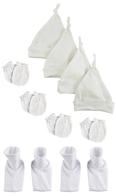 An image displaying Unisex Knotted Caps , Booties And Mittens - 10 Piece Set by Bambini