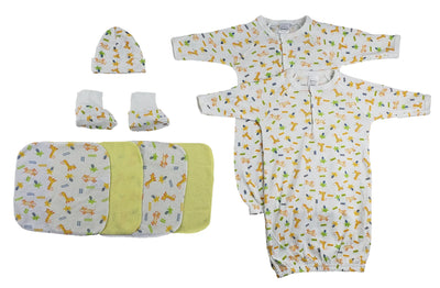An image displaying Gowns, Cap Booties And Washcloths - 8 Piece Set by Bambini