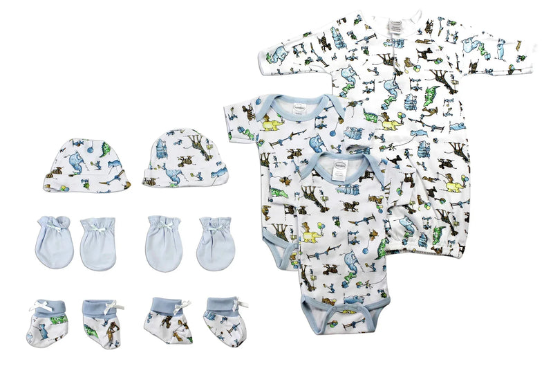 An image displaying Newborn Baby Boys 9 Piece Baby Shower Gift Set by Bambini