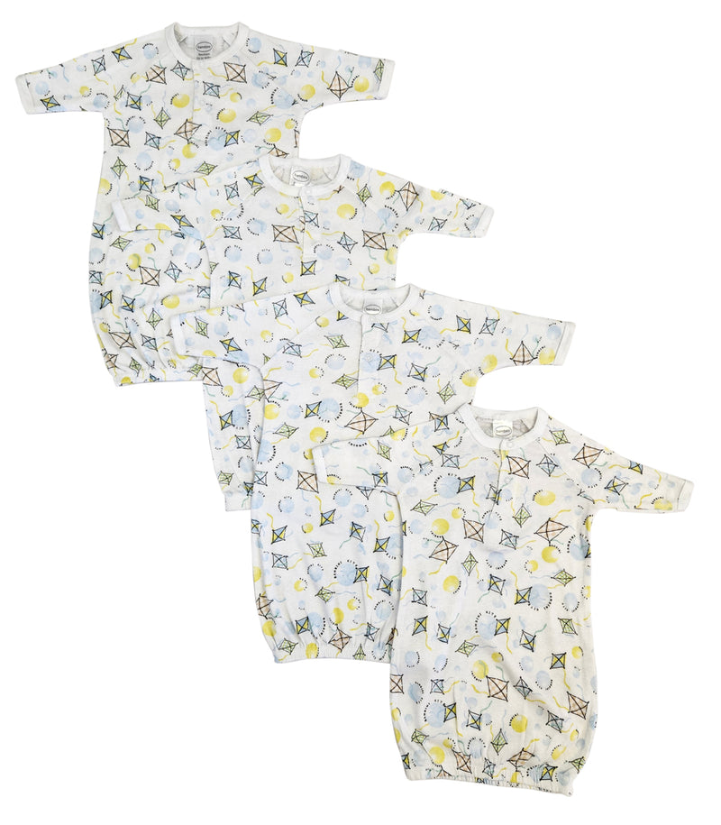 An image displaying Unisex Newborn Baby 4 Piece Gown Set by Bambini