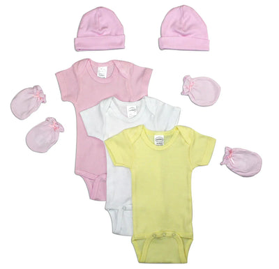 An image displaying Newborn Baby Girls 7 Piece Baby Shower Gift Set by Bambini