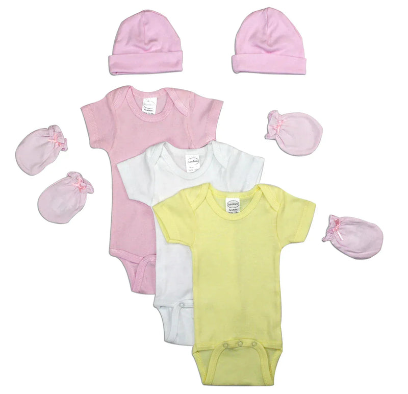 An image displaying Newborn Baby Girls 7 Piece Baby Shower Gift Set by Bambini