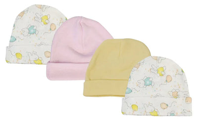 An image displaying Girls Baby Caps (pack Of 4) by Bambini