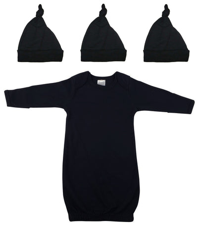 An image displaying Unisex Newborn Baby 4 Piece Gown Set by Bambini