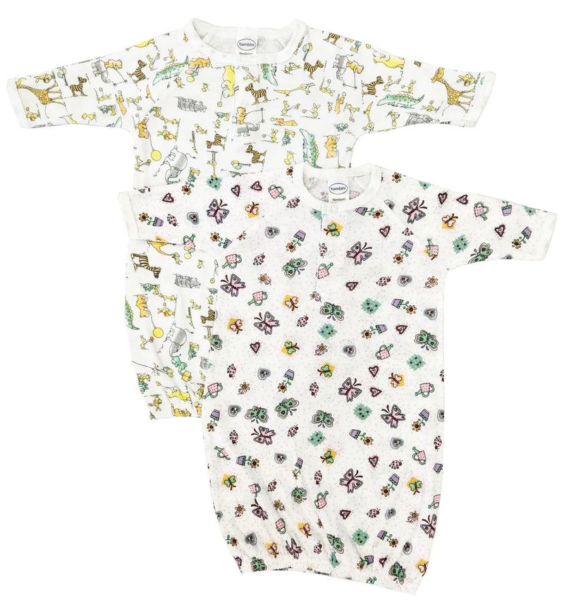 An image displaying Newborn Baby Girls 2 Piece Gown Set by Bambini