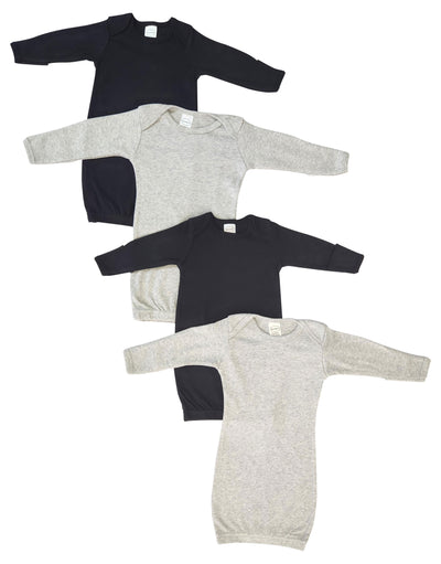 An image displaying Unisex Newborn Baby 4 Piece Gown Set by Bambini