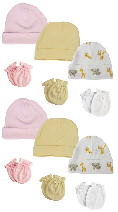 An image displaying Baby Girls Caps And Mittens (pack Of 12) by Bambini