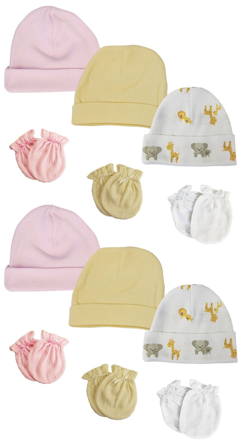 An image displaying Baby Girls Caps And Mittens (pack Of 12) by Bambini