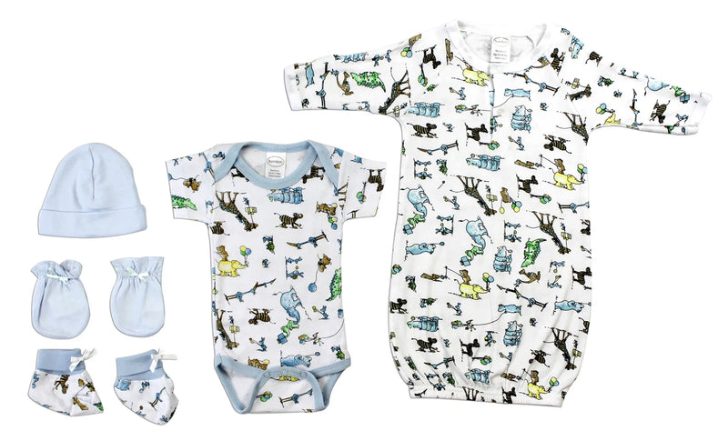 An image displaying Newborn Baby Boys 5 Piece Baby Shower Gift Set by Bambini