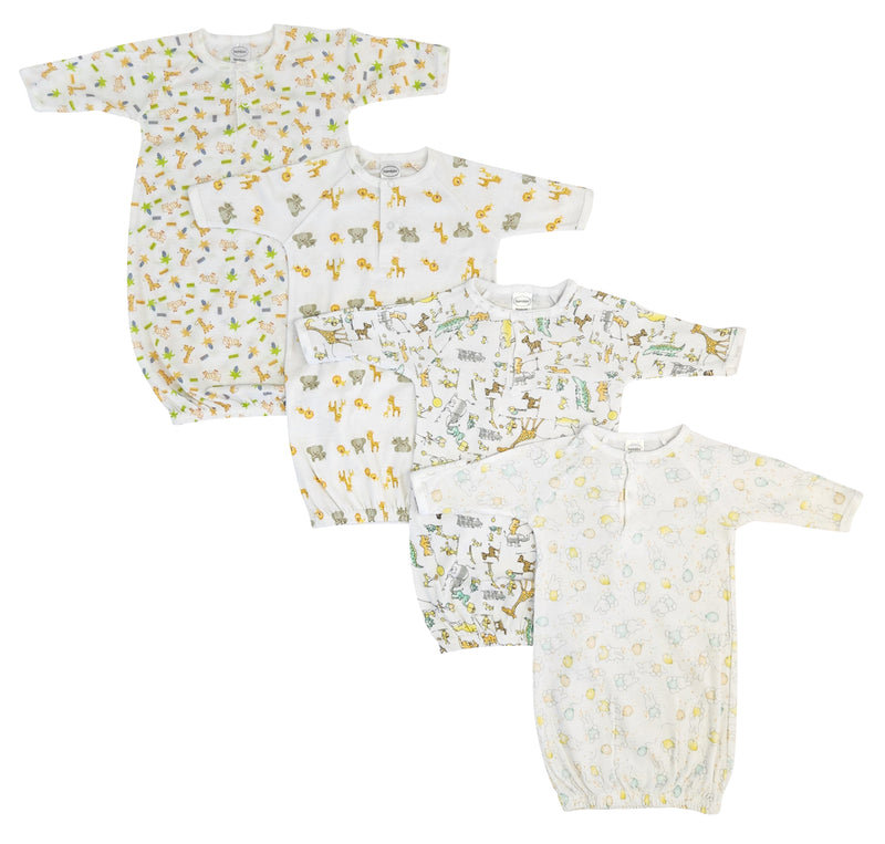 An image displaying Unisex Newborn Baby 4 Piece Gown Set by Bambini