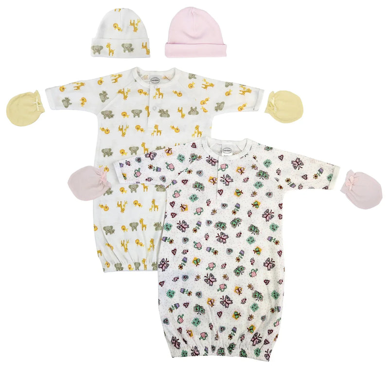 An image displaying Newborn Baby Girls 6 Piece Gown Set by Bambini