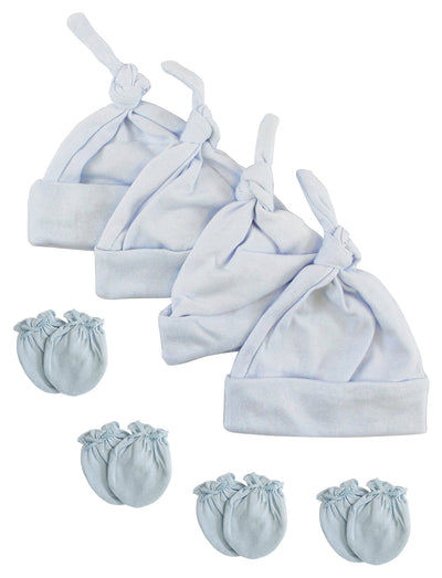 An image displaying Boys Knotted Caps And Mittens - 8 Piece Set by Bambini