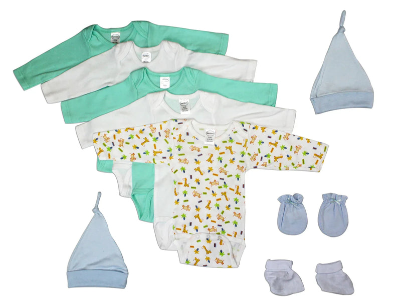 An image displaying Newborn Baby Boys 9 Piece Baby Shower Gift Set by Bambini