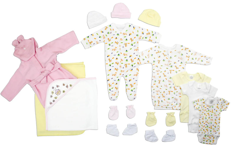 An image displaying Newborn Baby Girls 15 Piece Baby Shower Gift Set by Bambini