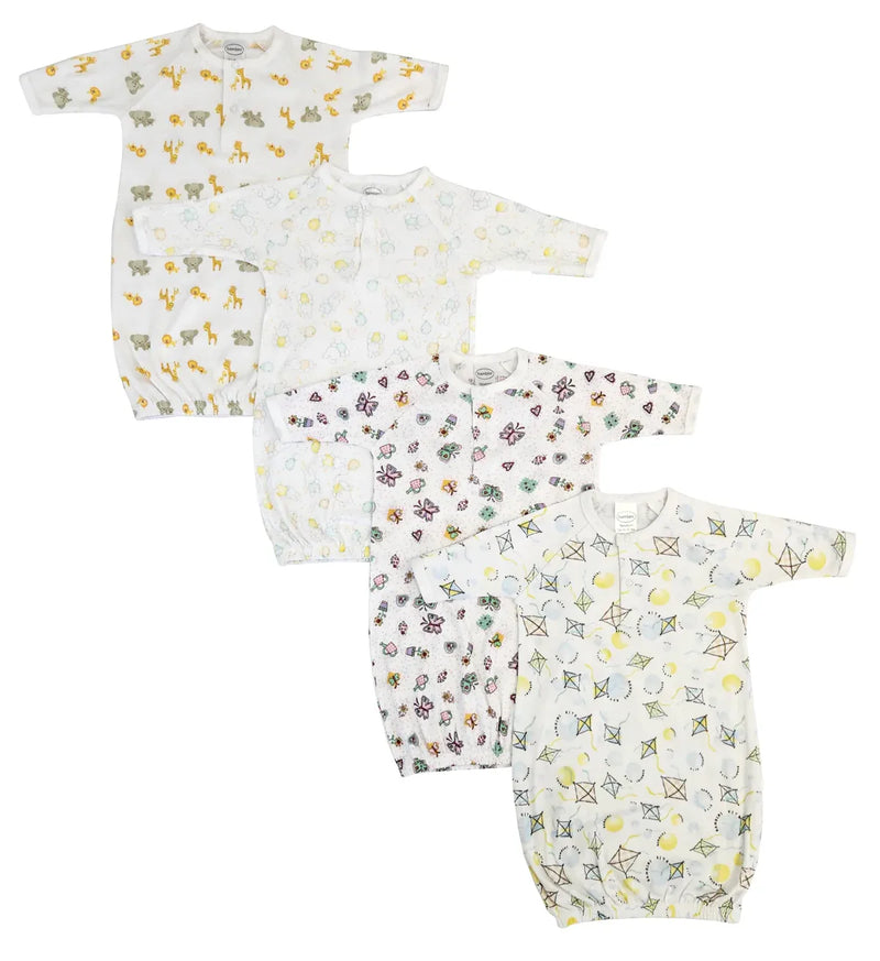An image displaying Newborn Baby Girls 4 Piece Gown Set by Bambini