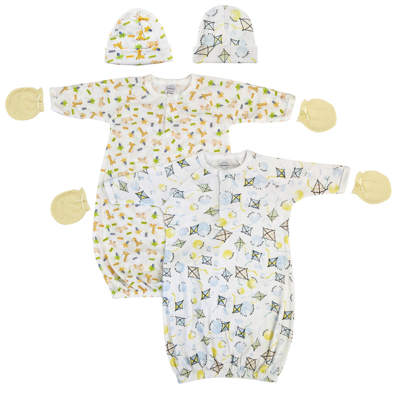 An image displaying Unisex Newborn Baby 6 Piece Gown Set by Bambini