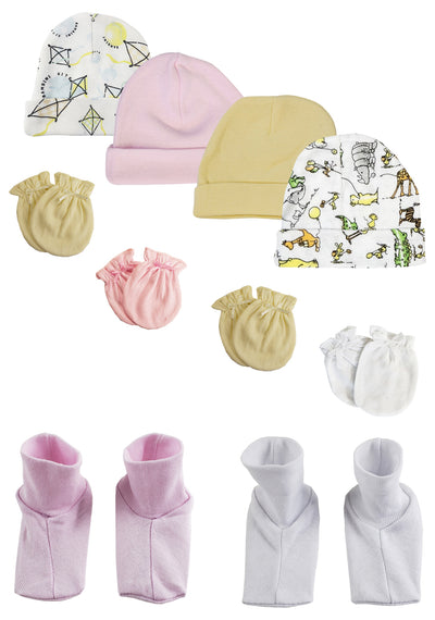 An image displaying Boys Girls Caps, Booties And Mittens (pack Of 10) by Bambini