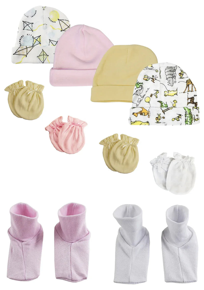 An image displaying Boys Girls Caps, Booties And Mittens (pack Of 10) by Bambini