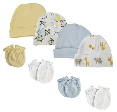 An image displaying Baby Boys Caps And Mittens (pack Of 8) by Bambini