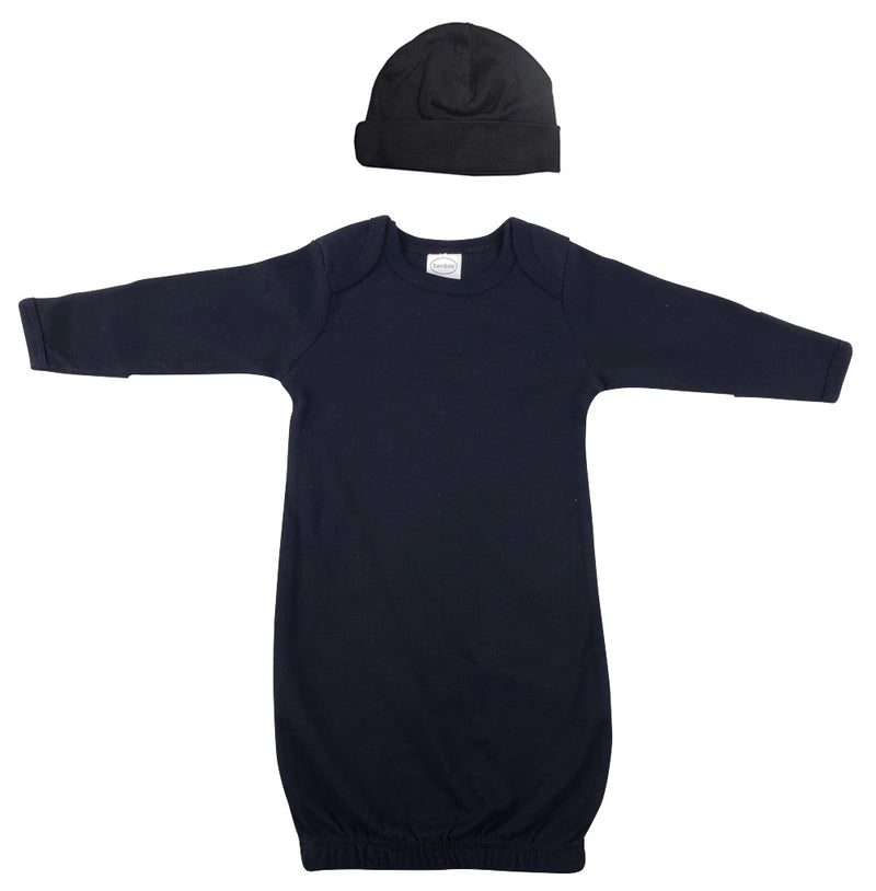 An image displaying Unisex Newborn Baby 2 Piece Gown Set by Bambini