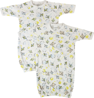 An image displaying Unisex Newborn Baby 2 Piece Gown Set by Bambini