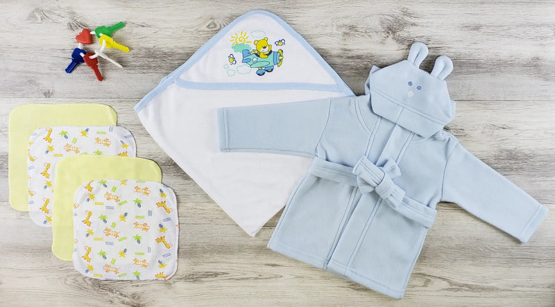 An image displaying Hooded Towel, Hats And Wash Cloths by Bambini