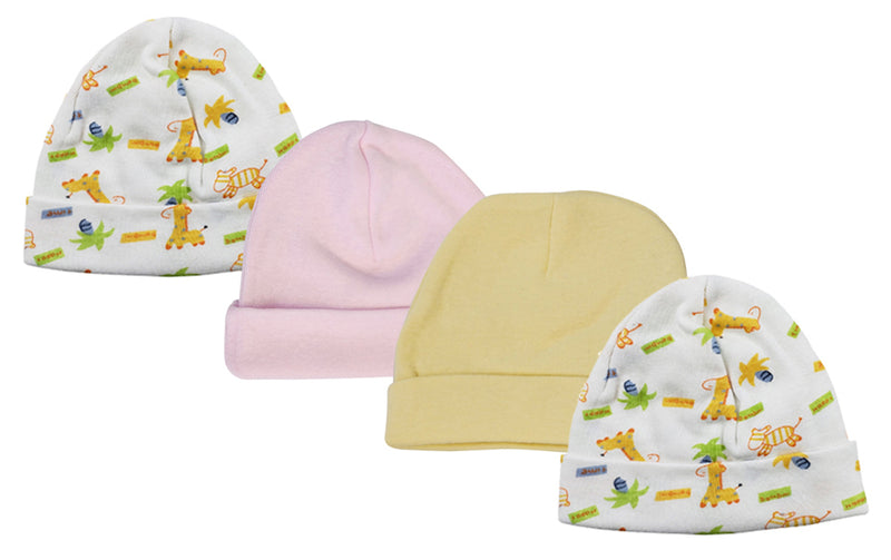 An image displaying Baby Girl Infant Caps (pack Of 4) by Bambini