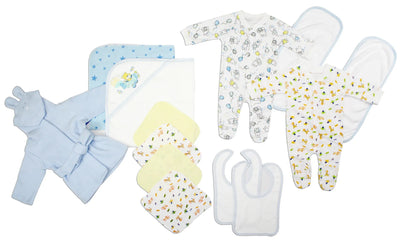 An image displaying Newborn Baby Boys 13 Piece Baby Shower Gift Set by Bambini