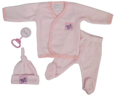 An image displaying 4 Piece Fleece Set - Pink by Bambini