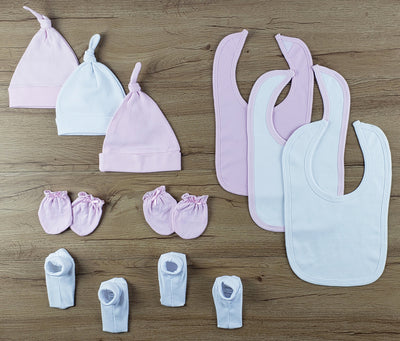 An image displaying 10 Piece Set Of Bibs, Caps, Booties by Bambini