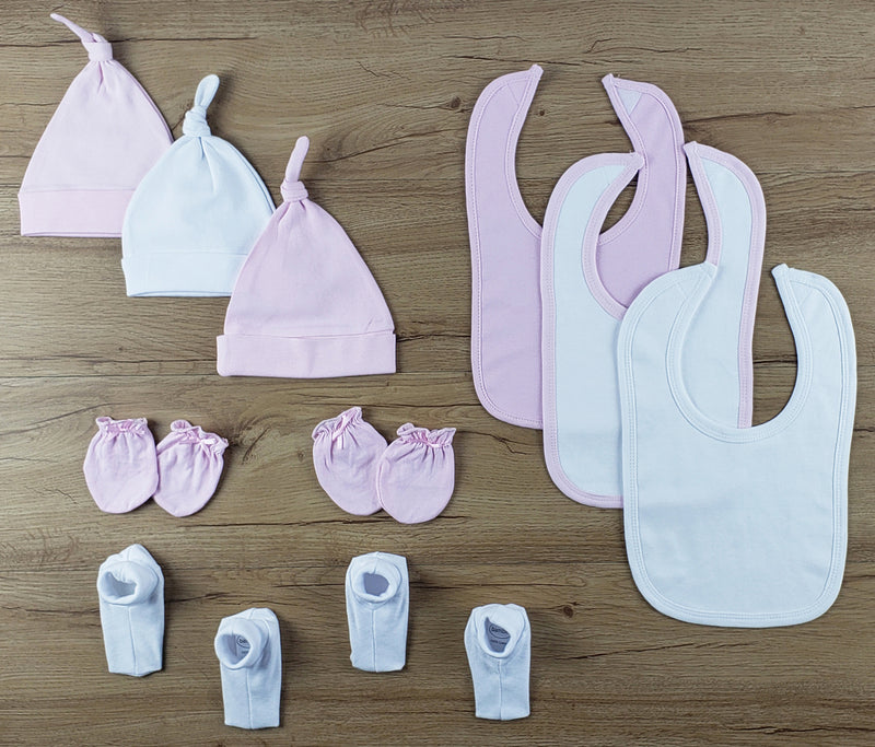 An image displaying 10 Piece Set Of Bibs, Caps, Booties by Bambini