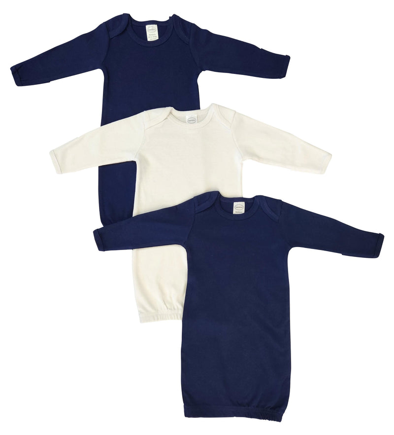 An image displaying Unisex Newborn Baby 3 Piece Gown Set by Bambini