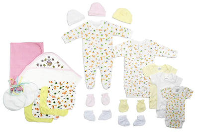 An image displaying Newborn Baby Girls 21 Piece Baby Shower Gift Set by Bambini