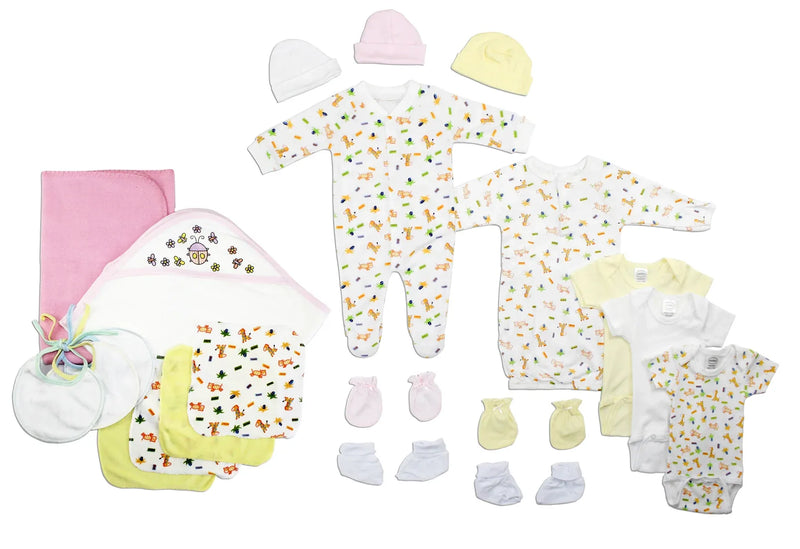 An image displaying Newborn Baby Girls 21 Piece Baby Shower Gift Set by Bambini