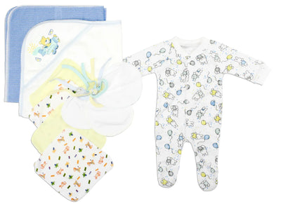 An image displaying Newborn Baby Boys 10 Piece Baby Shower Gift Set by Bambini