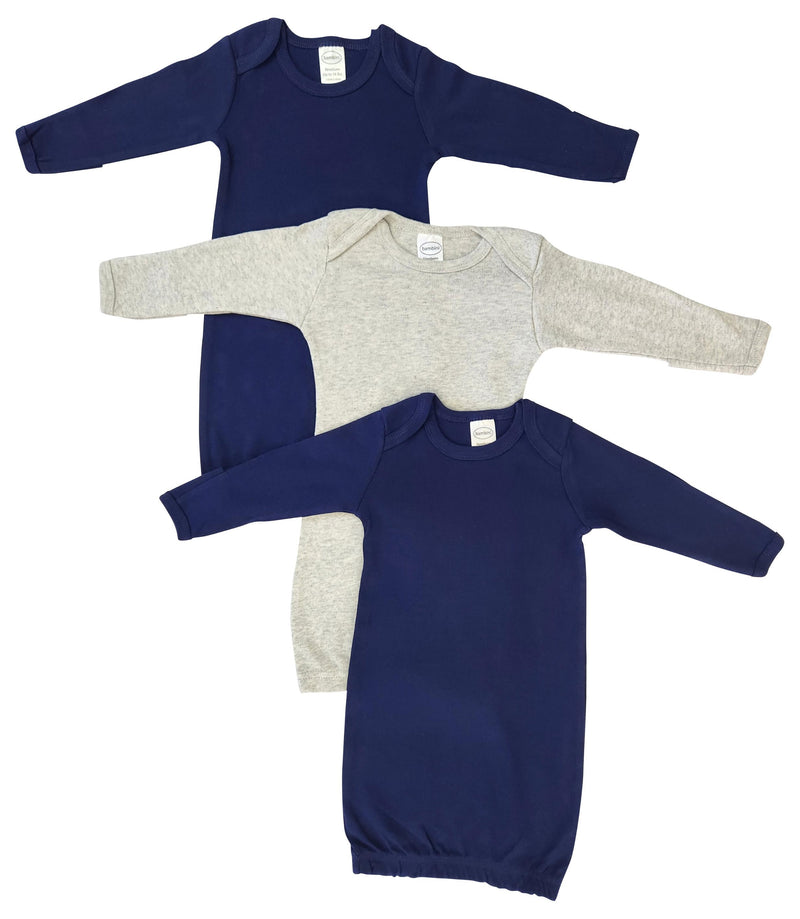 An image displaying Unisex Newborn Baby 3 Piece Gown Set by Bambini
