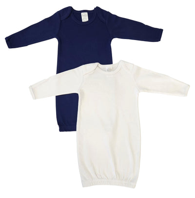 An image displaying Unisex Newborn Baby 2 Piece Gown Set by Bambini