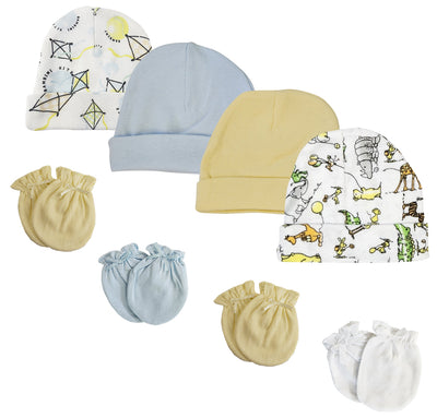 An image displaying Baby Boys Caps And Mittens (pack Of 8) by Bambini