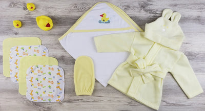 An image displaying Hooded Towel, Wash Clothes, Bath Mitten And Robe by Bambini