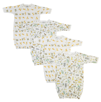 An image displaying Unisex Newborn Baby 4 Piece Gown Set by Bambini