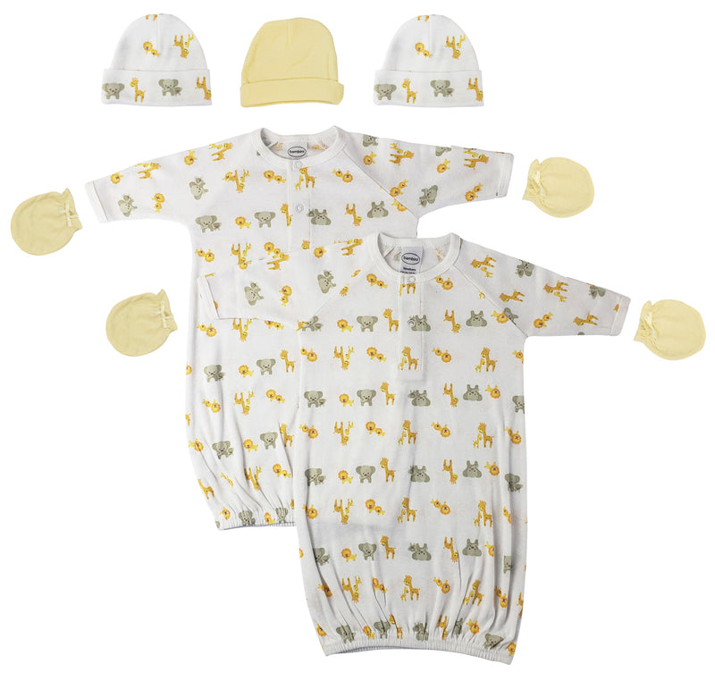 An image displaying Unisex Newborn Baby 7 Piece Gown Set by Bambini