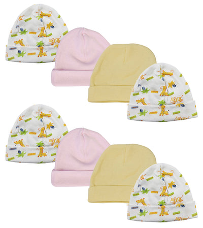 An image displaying Baby Girl Infant Caps (pack Of 8) by Bambini