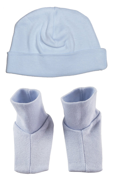 An image displaying Baby Cap & Bootie Set - Blue by Bambini