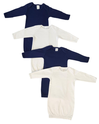 An image displaying Unisex Newborn Baby 4 Piece Gown Set by Bambini