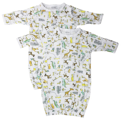 An image displaying Unisex Newborn Baby 2 Piece Gown Set by Bambini