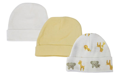 An image displaying Baby Boy, Baby Girl, Unisex Infant Caps (pack Of 3) by Bambini
