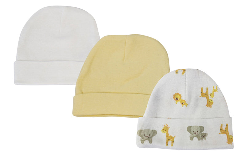 An image displaying Baby Boy, Baby Girl, Unisex Infant Caps (pack Of 3) by Bambini
