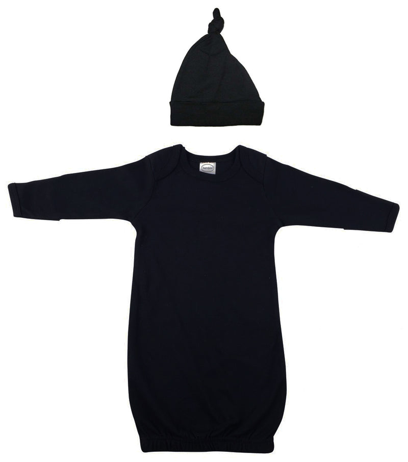 An image displaying Unisex Newborn Baby 2 Piece Gown Set by Bambini